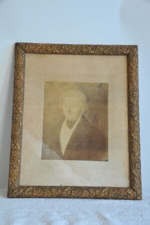 wonderfully decorative antique gilt gesso framed portrait of a gentleman