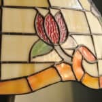 lovely large vintage tiffany style glass table lamp