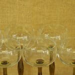 stunning set of six vintage french wine glasses