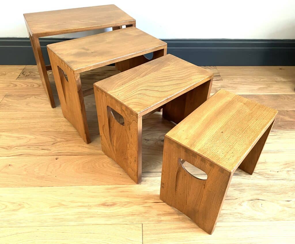 Vintage Ercol 495 Square Nesting Tables Village Vintage