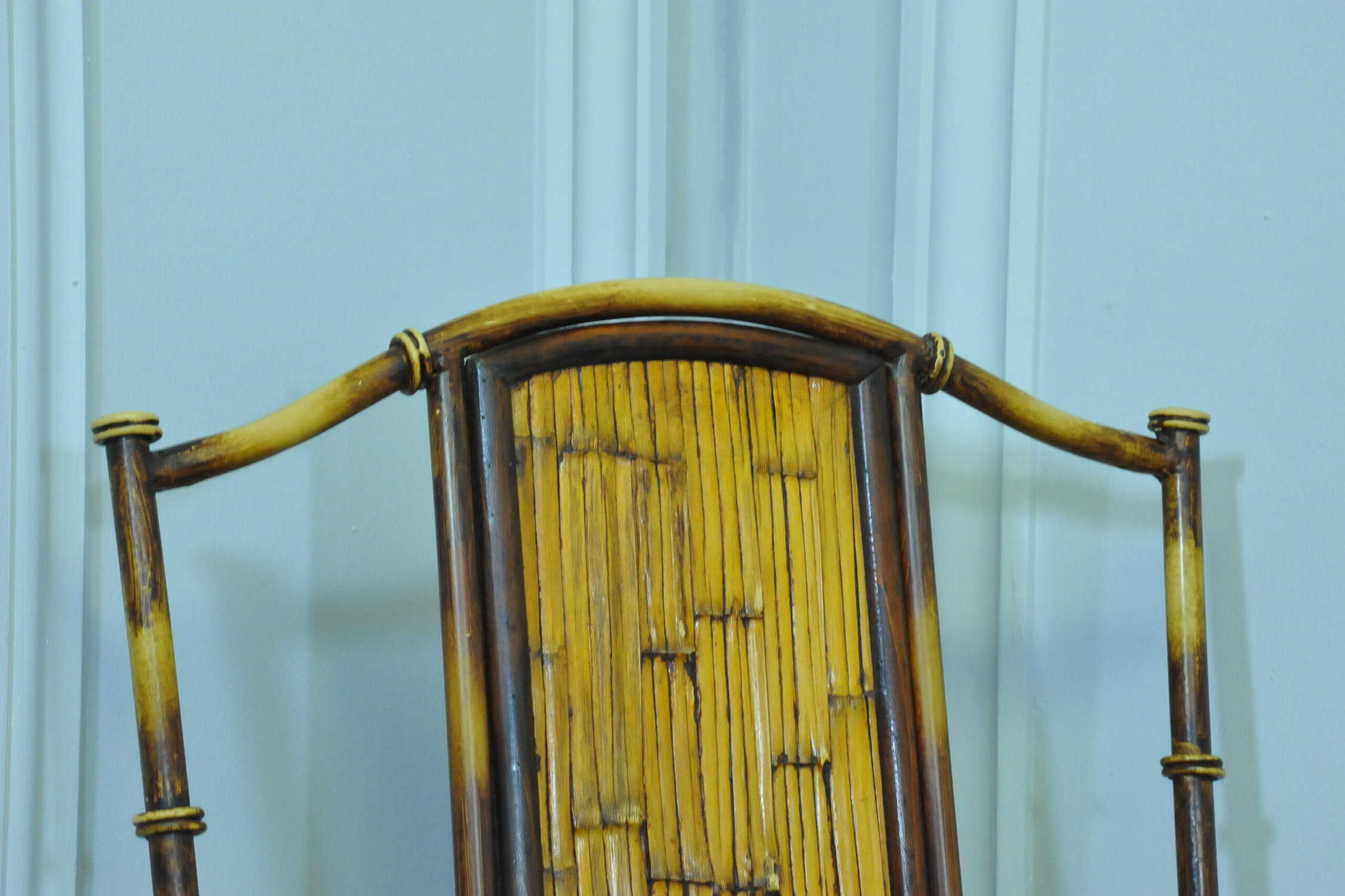 a vintage french faux bamboo folding conservatory chair