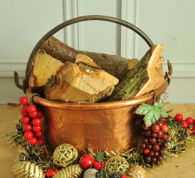 antique vintage french copper cauldron