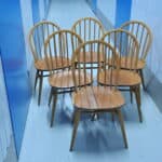 a set of six vintage ercol windsor hoop back model 370 chairs
