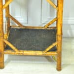 antique english two tier bamboo lacquered side table