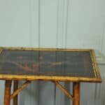 antique english two tier bamboo lacquered side table