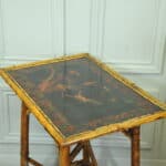 antique english two tier bamboo lacquered side table