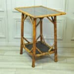 antique english two tier bamboo lacquered side table