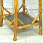 antique english two tier bamboo lacquered side table